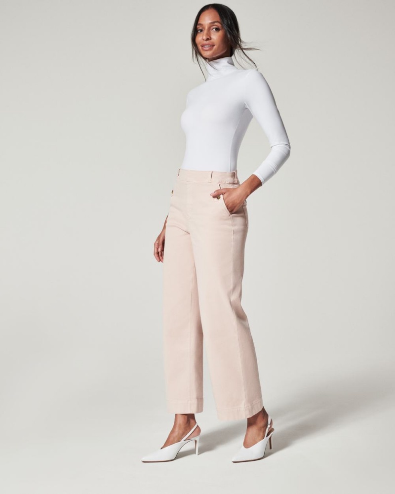 Pink Spanx Stretch Twill Cropped Wide Leg Pant | PXHBS-7964