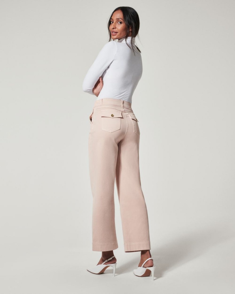 Pink Spanx Stretch Twill Cropped Wide Leg Pant | PXHBS-7964