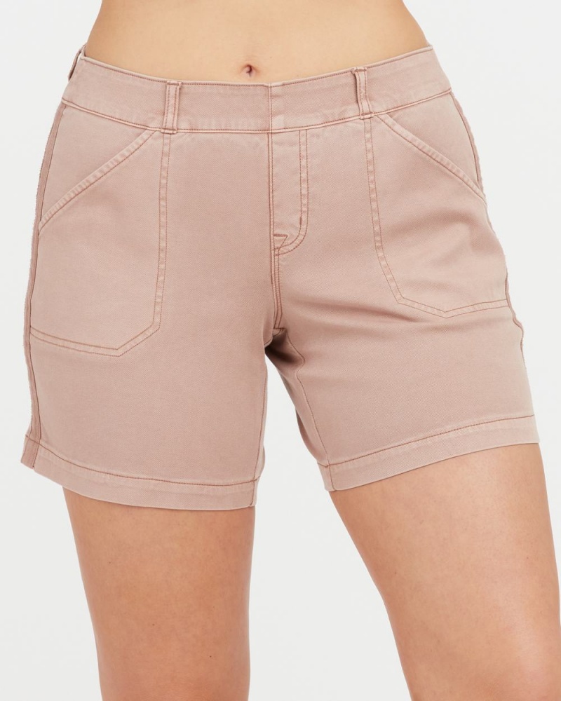 Purple Spanx Stretch Twill Shorts, 6