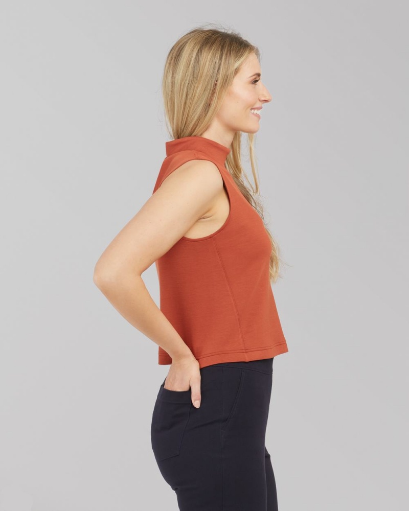 Red Spanx AirEssentials Mock Neck Top | MKDFN-0246