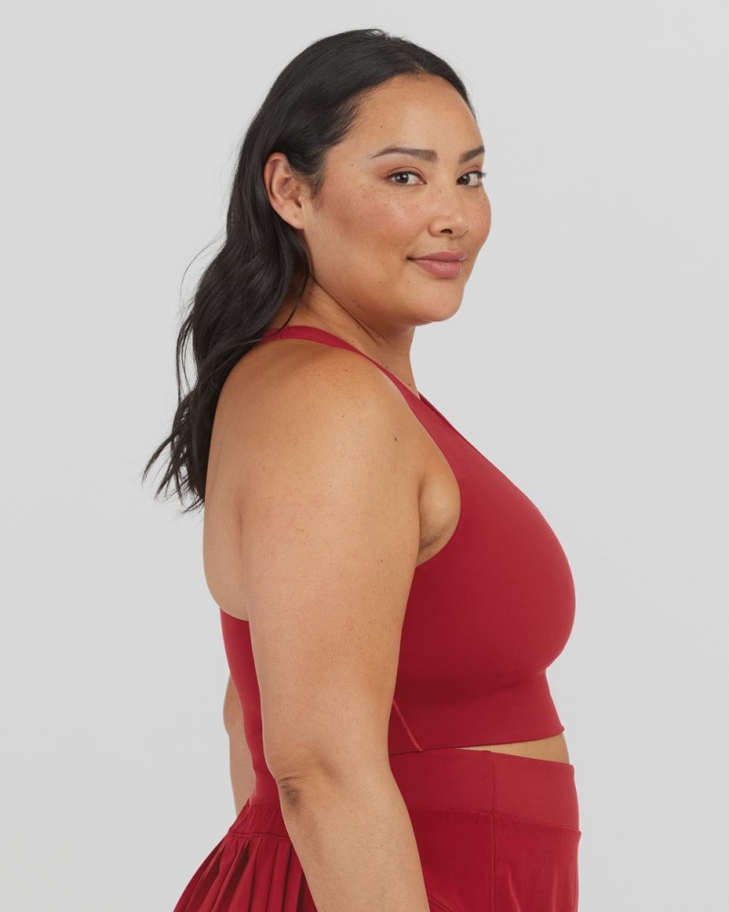 Red Spanx Longline Medium Impact Sports Bra | ESYKT-9238