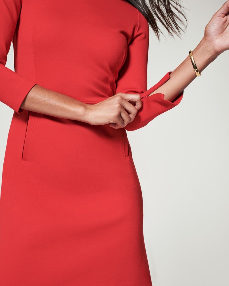 Red Spanx The Perfect A-line 3/4 Sleeve Dress | LKUAS-4137