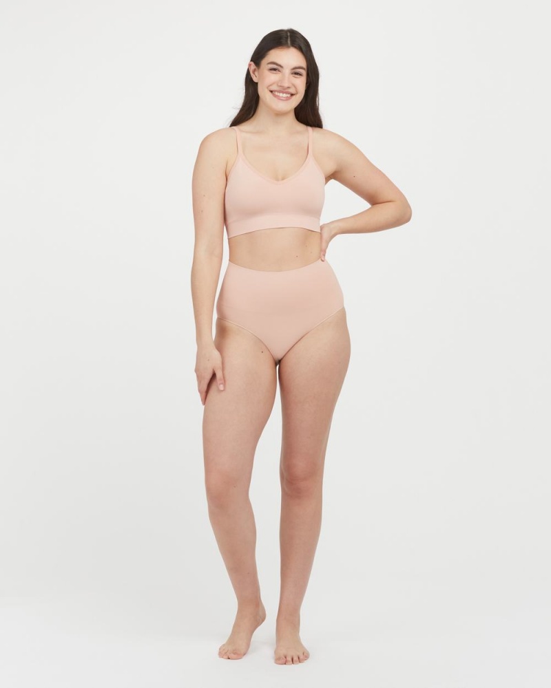 Rose Spanx EcoCare Seamless Shaping Longline Bralette | ABJON-6853