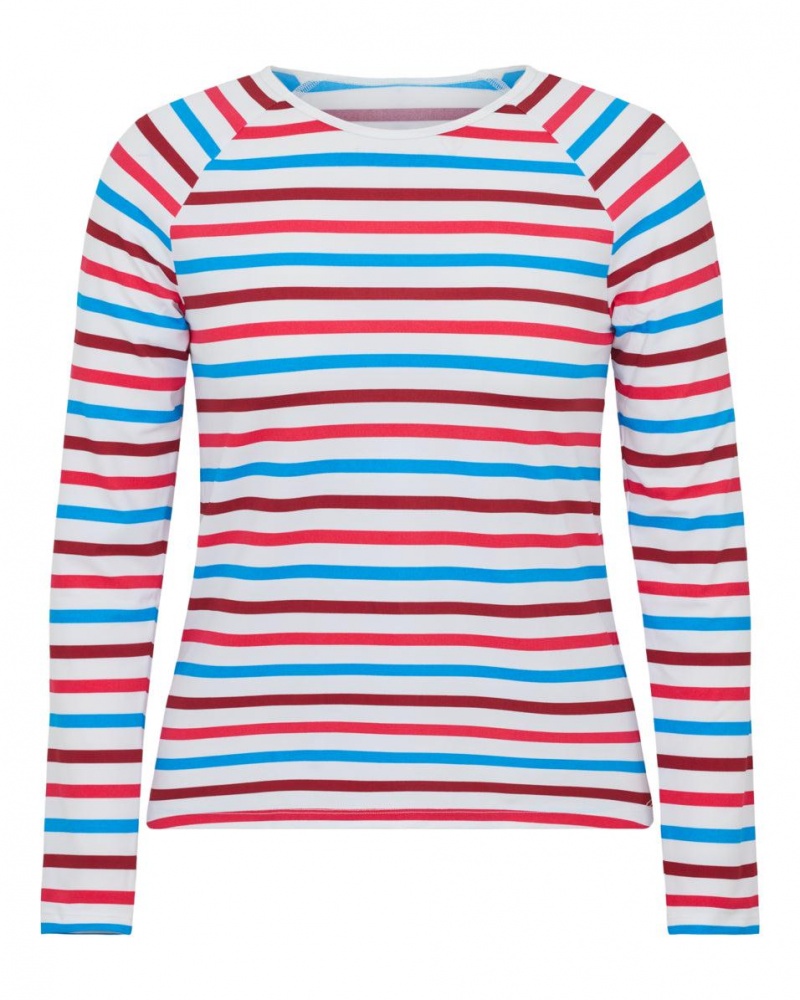 Stripes Spanx Long Sleeve Swim Shirt | OTLYV-3564