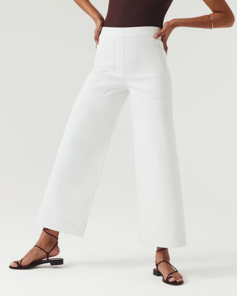 White Spanx On-the-Go Wide Leg Pant with Ultimate Opacity Technology | YULVC-2168