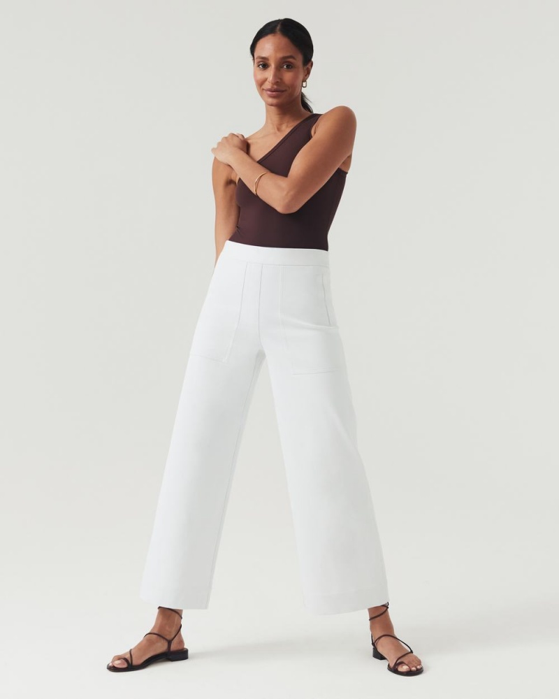 White Spanx On-the-Go Wide Leg Pant with Ultimate Opacity Technology | YULVC-2168