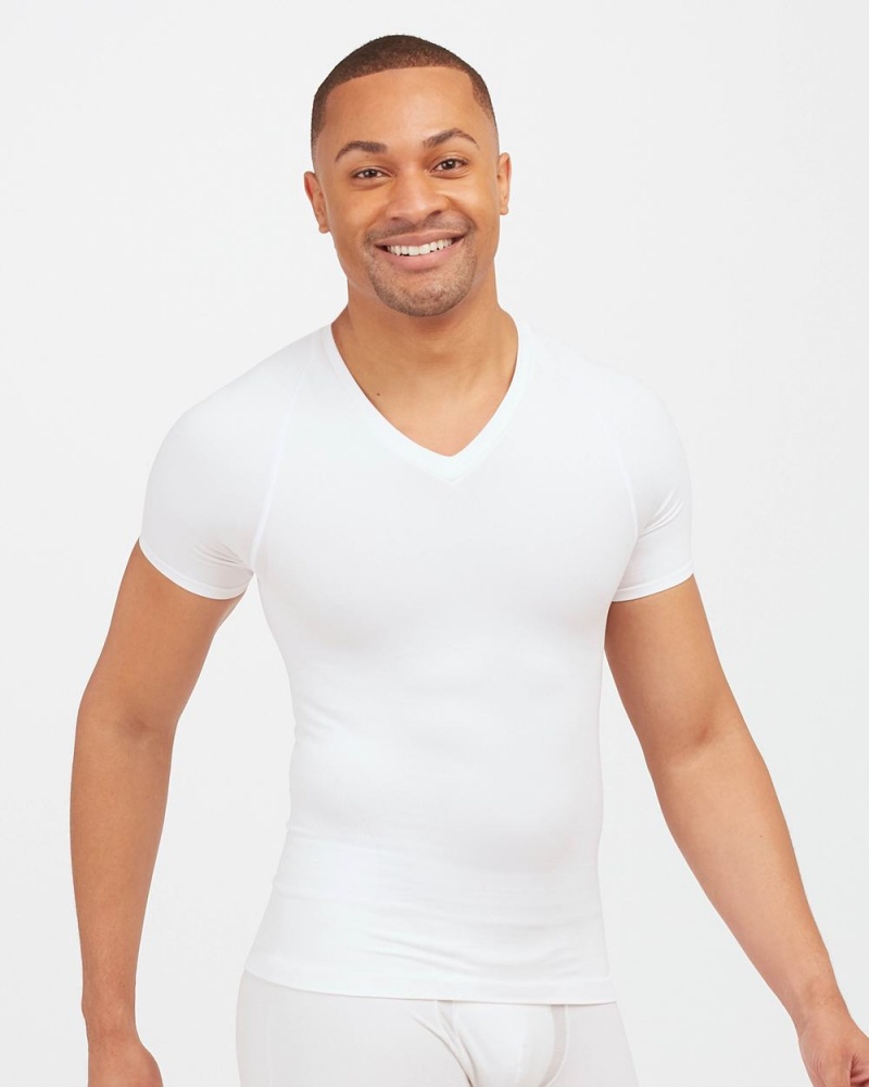 White Spanx Ultra Sculpt Seamless V-Neck | GDNMT-2965