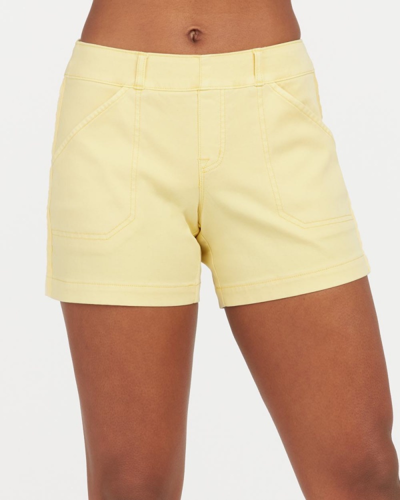 Yellow Spanx Stretch Twill Shorts, 4